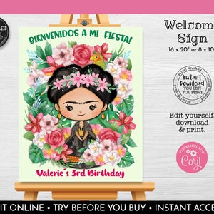 Editable Mexican Welcome Sign Instant Download Mexican Birthday Party Welcome Sign Printable Mexican Board Fiesta Party Decorations 2 MFK