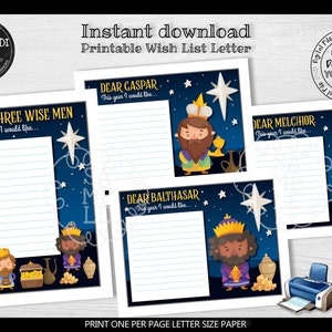 Carta de Lista de Deseos para los Reyes Magos Carta de Navidad Imprimible a los Reyes Magos DESCARGA INSTANTE Carta Infantil Imprimible a los Reyes Magos CH