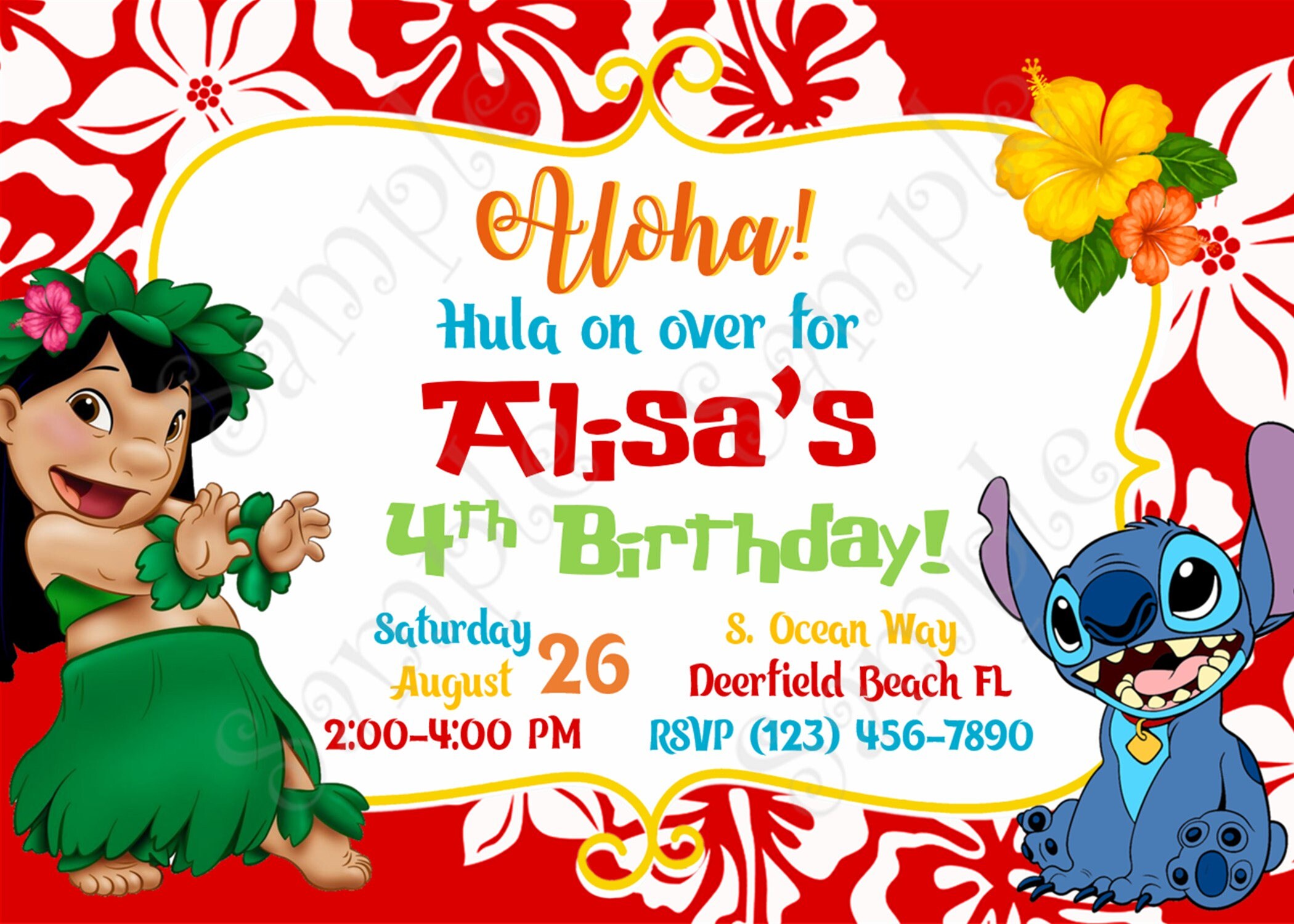 Lilo And Stitch Party Invitations Printable