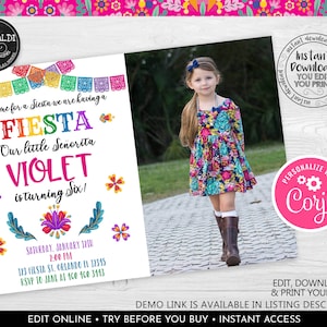 Editable Fiesta Birthday Party Invitation Printable Mexican Invitation Instant download Cinco de Mayo Fiesta Birthday Party Invitation 02 MF
