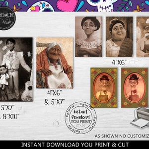 Instant download Coco Altar Character Photos Printable Ofrenda Pictures Day of the dead Coco Altar Character Photos Altar de Muertos Photos