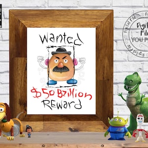 Toy Story Nursery Decor Toy Story Potato Head Wanted Wall Art Toy Story Nursery Toy Story citas imprimibles Toy Story Potato Head Poster TSS
