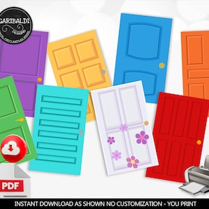 Printable Doors Banner Monsters Doors Pennant Banner Monsters Birthday Party Decorations Baby Shower Party Supplies Digital Download DMI