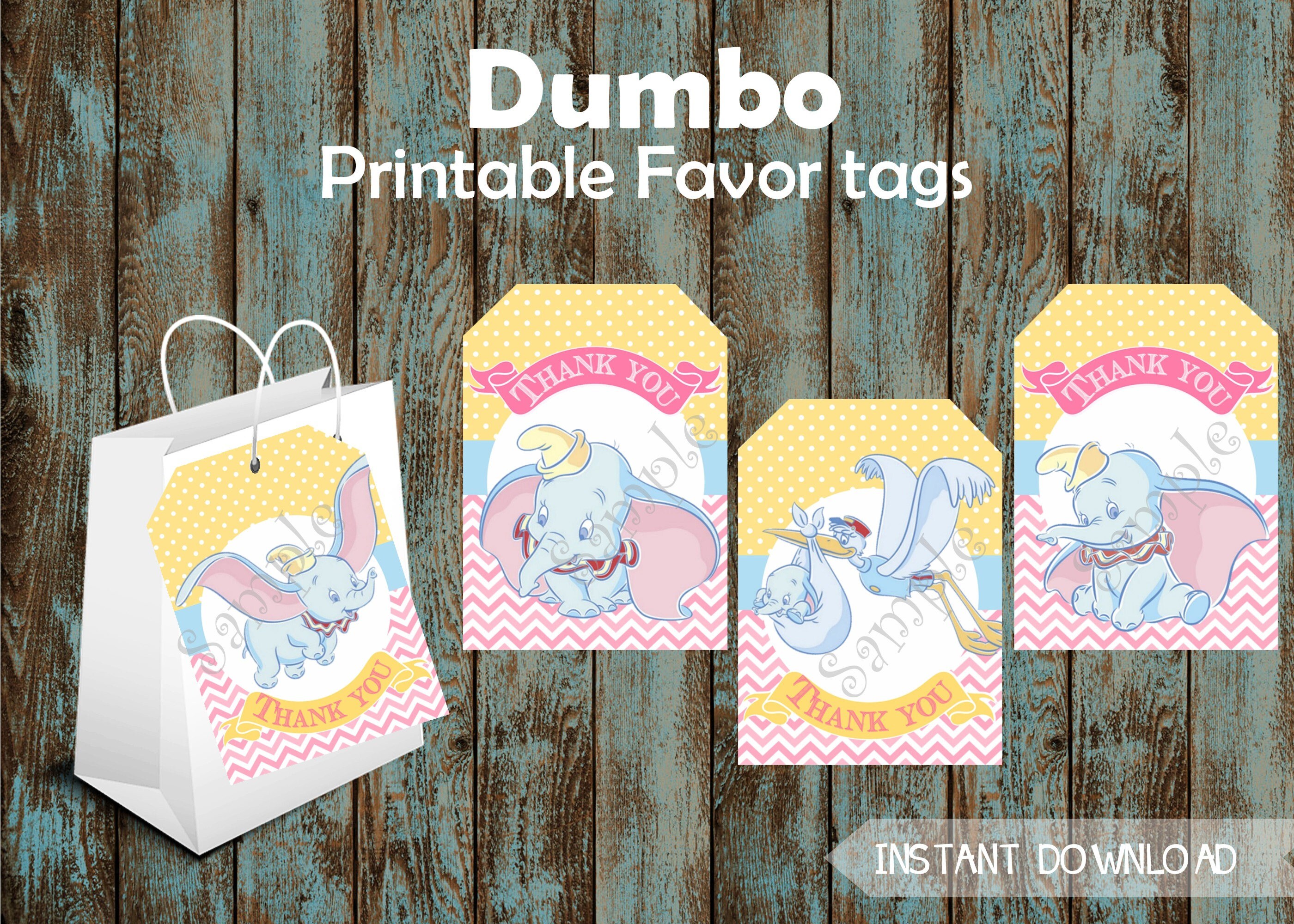 Dumbo Party Package Disney Dumbo Package Printable Dumbo Etsy