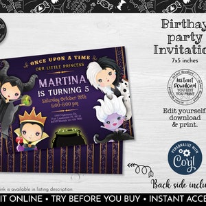 Editable Witch Halloween Invitation Villains Halloween Party Invitation Instant Download Witch Invitation Mistresses of Evil Invitation HW