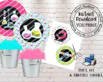 Centrotavola scientifici stampabili, decorazioni per feste scientifiche, feste di compleanno scientifiche, articoli per feste scientifiche, decorazioni per feste con esperimenti scientifici