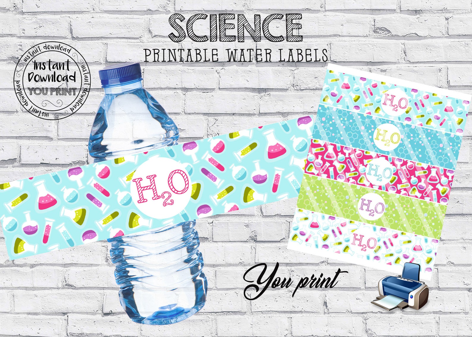 Printable Science Water Bottle Labels Science Party Water - Etsy Hong Kong