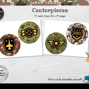 Instant Download Army Centerpieces Printable Solider Decorations ...