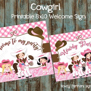 Printable Cowgirl Welcome Sign Cowgirl Birthday Poster - Etsy