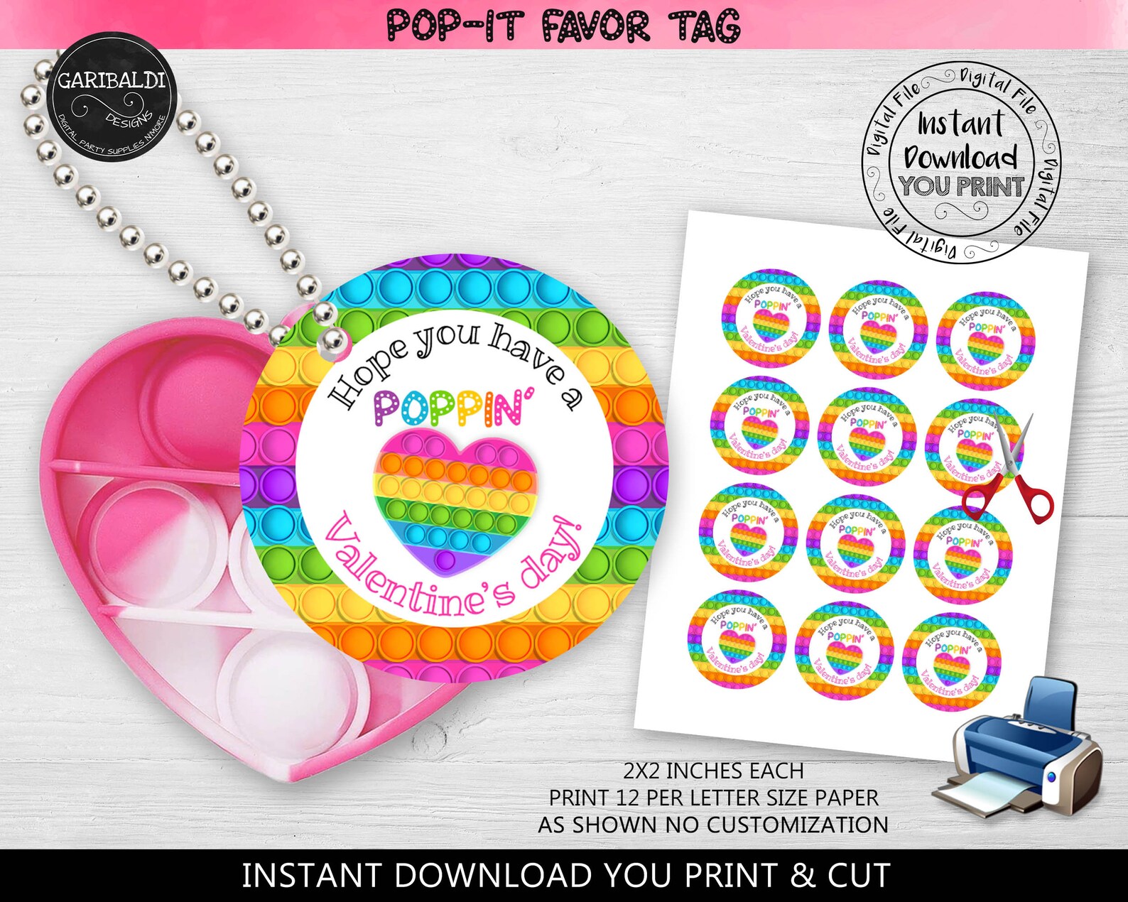 Hope You Have a Poppin' Valentines Day Tag Printable Pop - Etsy