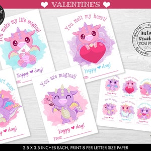 Druckbare Drachen Valentinskarten Kinder Valentinskarten Schule Valentinskarten Klasse Valentinstagskarten Drachen Valentine Favor Tags VL