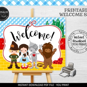 Printable Wizard of Oz Welcome Party Sign, Wizard of Oz Birthday Poster, Wizard of Oz Party Sign, Wizard of Oz Party Decorations WOZ