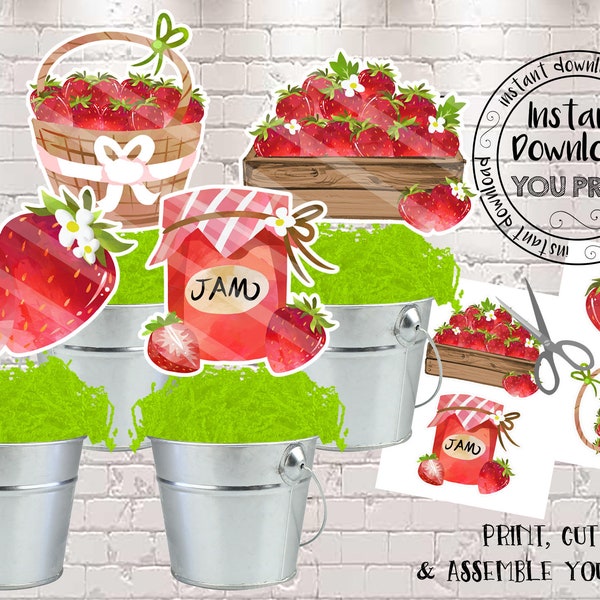 Printable Strawberry Shortcake Cake Topper Etsy