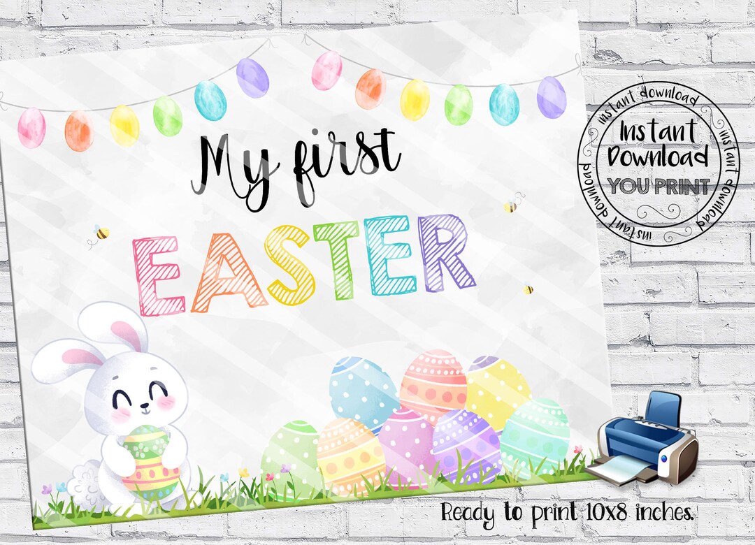 First Easter Signs Printable My First Easter Sign Easter Chalkboard Sign My First Easter ...