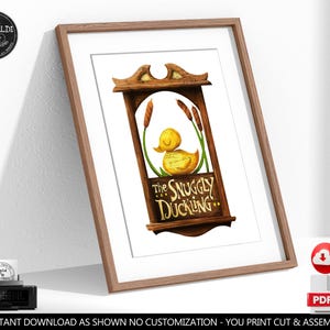 The Snuggly Duckling Sign The Snuggly Duckling Wall Art Poster Board Rapunzel Birthday Party Decorations Instant Download Printable DTR