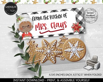 From the Kitchen of Mrs. Claus Bag Topper Christmas Cookie Candy Treat Bag Topper Mrs Claus Oven Tag North Pole Mrs Claus Bakery Tag EBTS CH