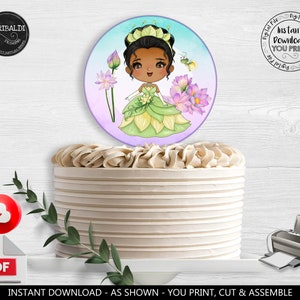 Princess and the Frog Centerpieces Printable Princess Tiana Cake Topper ...