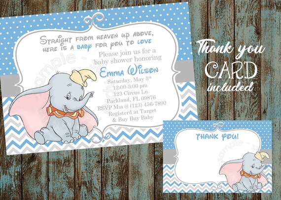 free dumbo baby shower invitations