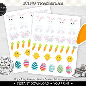 Instant download Easter Royal Icing Transfer Sheet, Printable Easter Icing Transfers, Royal Icing Easter Designs RYI EST