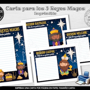 Carta para los Reyes Magos Imprimible Wish List Letter 3 Wise Men Printable Christmas Wish Letter to the 3 Wise Men INSTANT DOWNLOAD CH