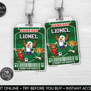 Soccer VIP Badge Futbol VIP Guest Pass Holder Football Soccer Birthday Party All Star Access Pass Holder World Cup Mascots Favor Tags FB