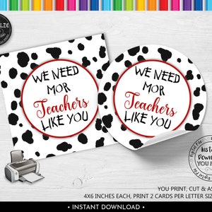 We Need mor teachers like you favor tag, Instant Download Teacher Appreciation Tag, Printable We Need more Teachers like you Gift Tag TA