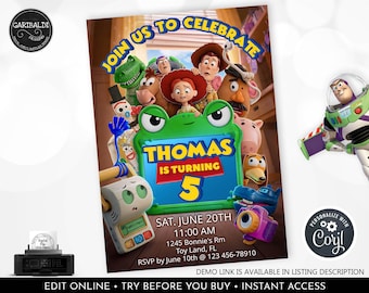 Toy Story Invitation Editable Toy Story 5 Birthday Party Invitation Toy Story Baby Shower Invite Instant Download Digital Corjl Template TS