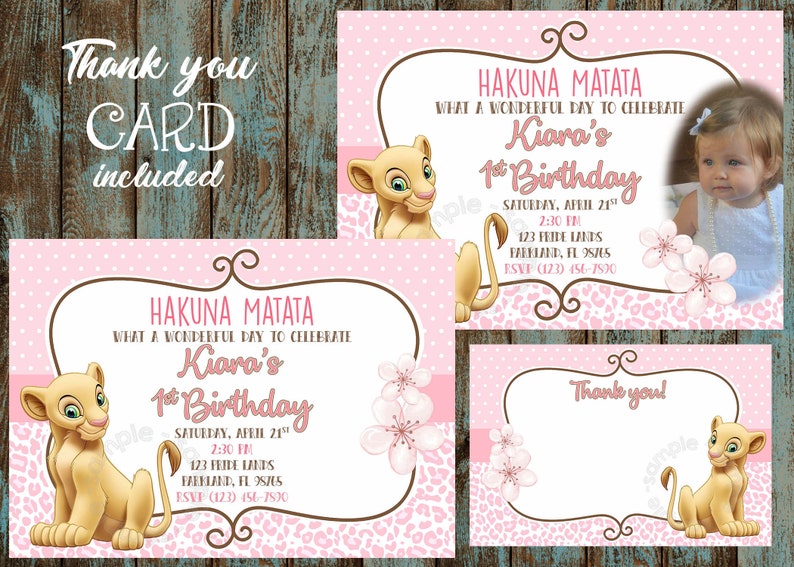 Printable Girl Lion King Invitation Nala Lion King Party Etsy