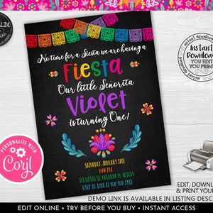 Editable Fiesta Birthday Party Invitation Printable Mexican Invitation Instant download Cinco de Mayo Fiesta Birthday Party Invitation 03 MF