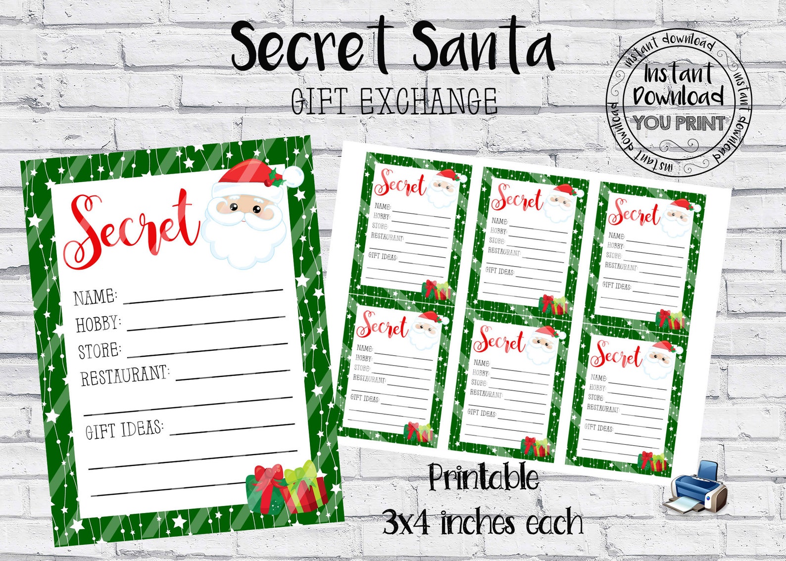 secret-santa-printable-cards-secret-santa-gift-exchange-wish-etsy