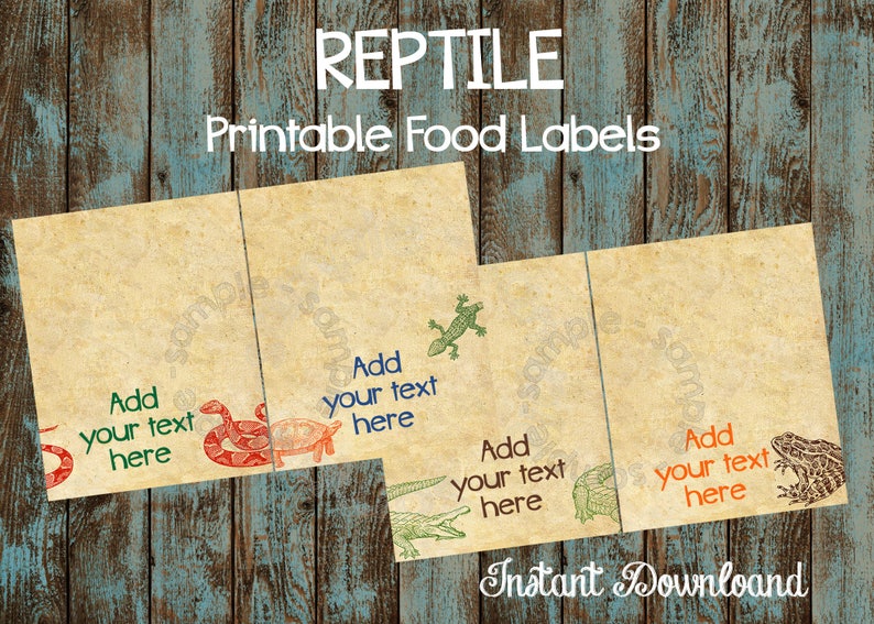 Editable Reptile Food Labels Printable Reptile Food Tent - Etsy