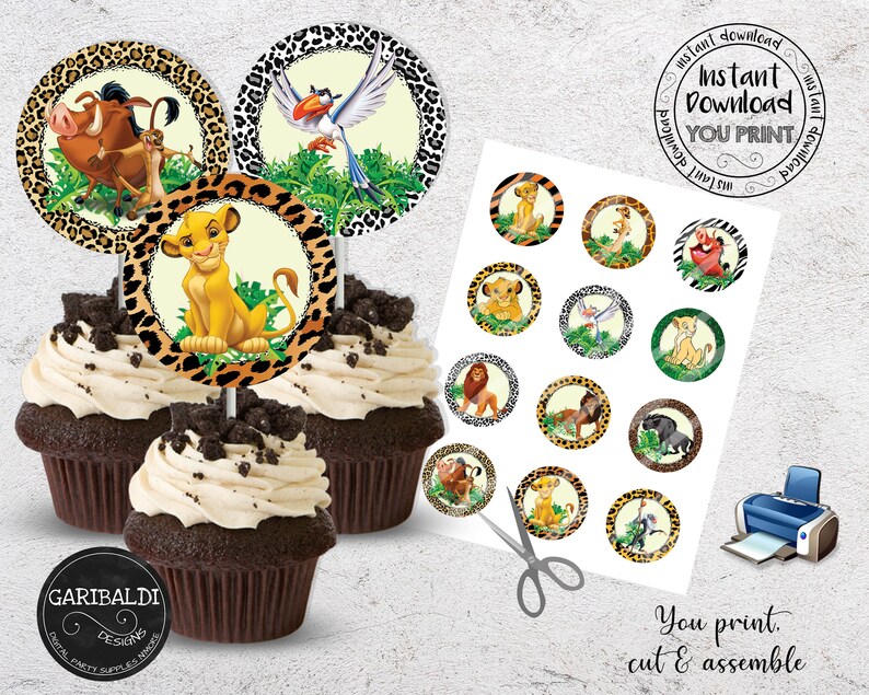 Instant Download Lion King Cupcake Toppers Printable Lion Etsy Instant Download Lion King Cupcake Toppers Printable Lion Etsy