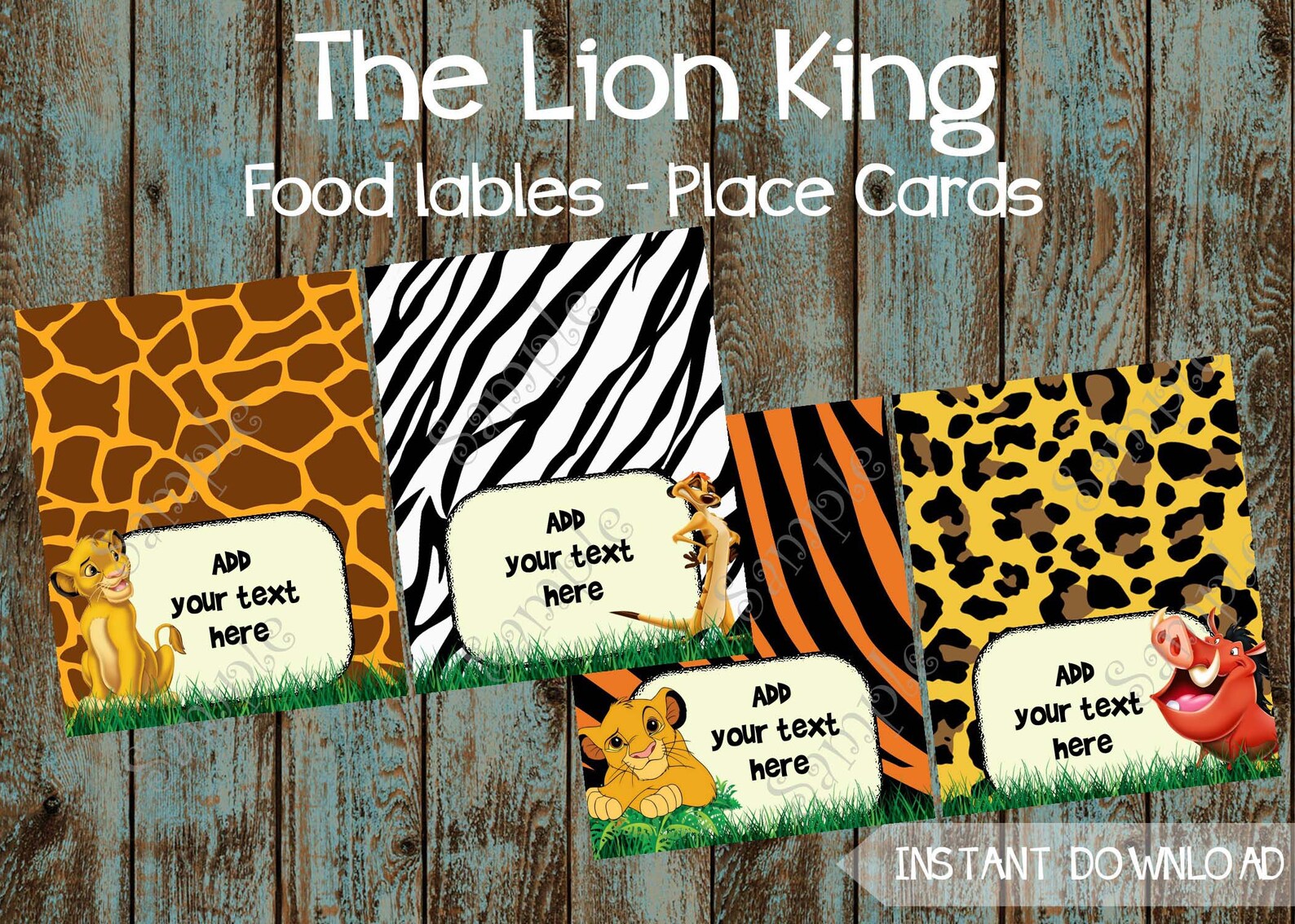 Instant download Lion King Food Labels Printable Cute Lion Etsy