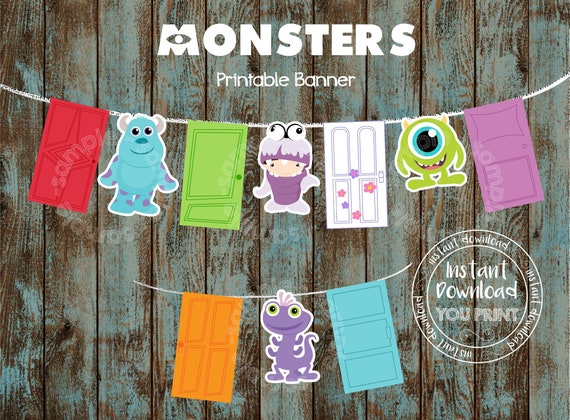 Printable Monsters Banner Monsters Doors Banner Monsters Etsy