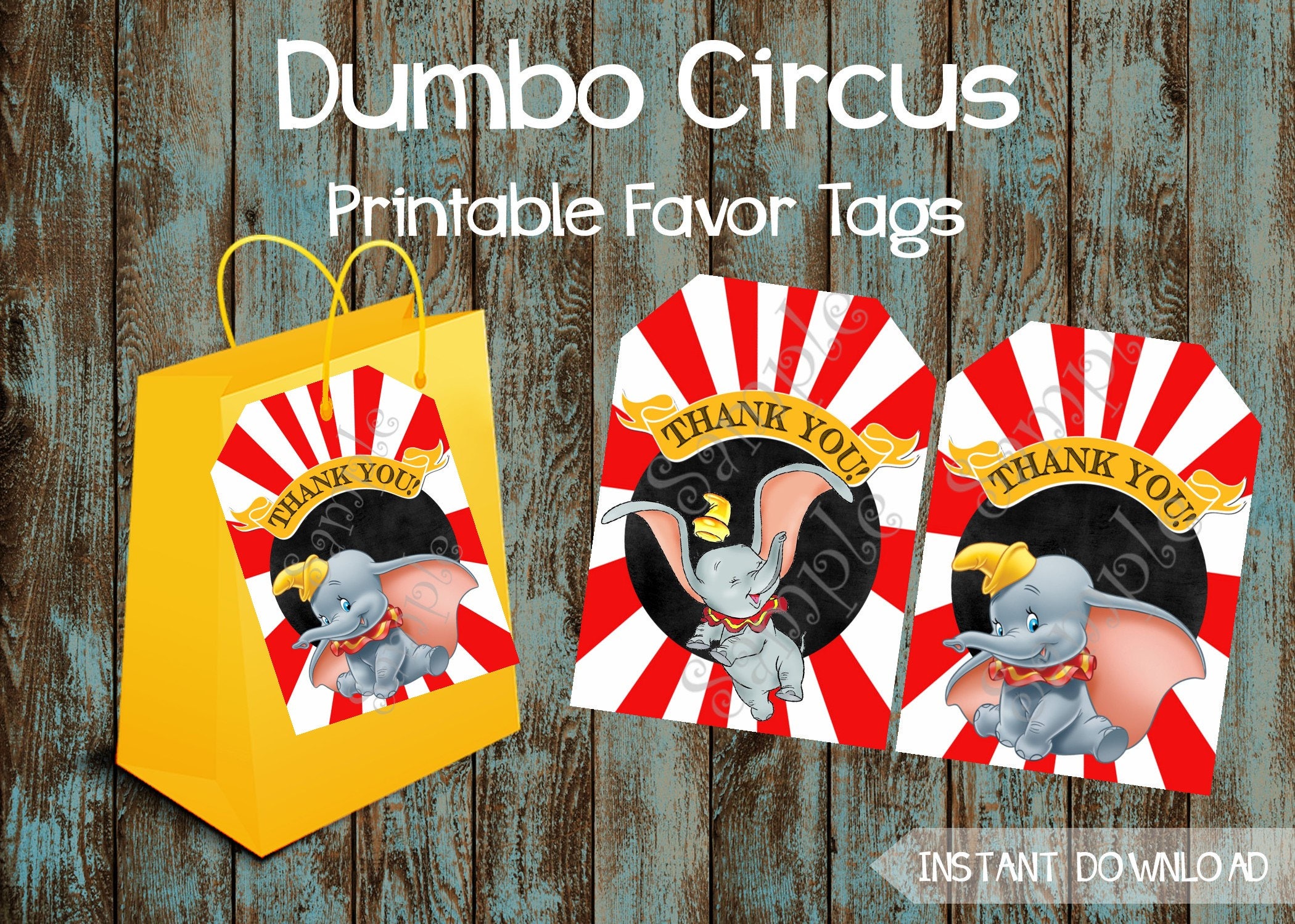 Dumbo Party Package Disney Dumbo Package Printable Dumbo Etsy