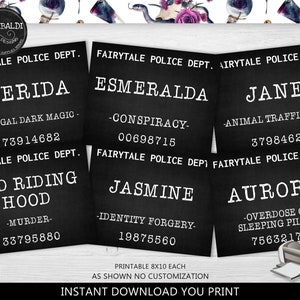 Princess Mugshot Sign Printable Mugshot Sign Photo Prop Mugshot Board Fairytale Police Mugshot Poster Halloween Crime Mugshot Sign MGS