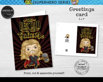 Instant download Father's Day card, Superhero Fathers day Card, Super Dad Printable Gift Card, Father's Day Super Hero Greeting Card FTHD
