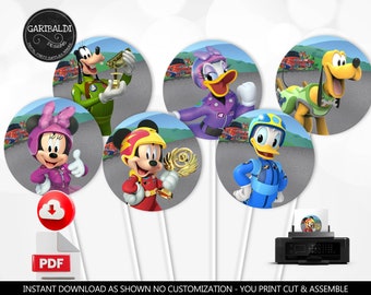 Mickey Roadster Racers Centerpieces Car Racers Birthday Party Decor Racing Cars Cake Topper Mickey Cars Party Supplies Digital Download MRRP