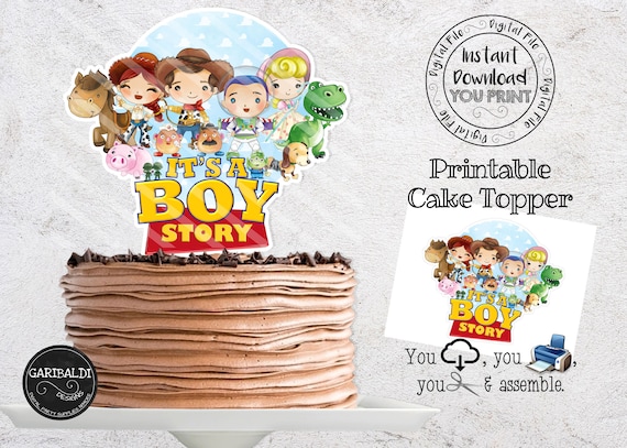 Printable Toy Story It's a Boy Story Cake Topper, Toy Story Cake