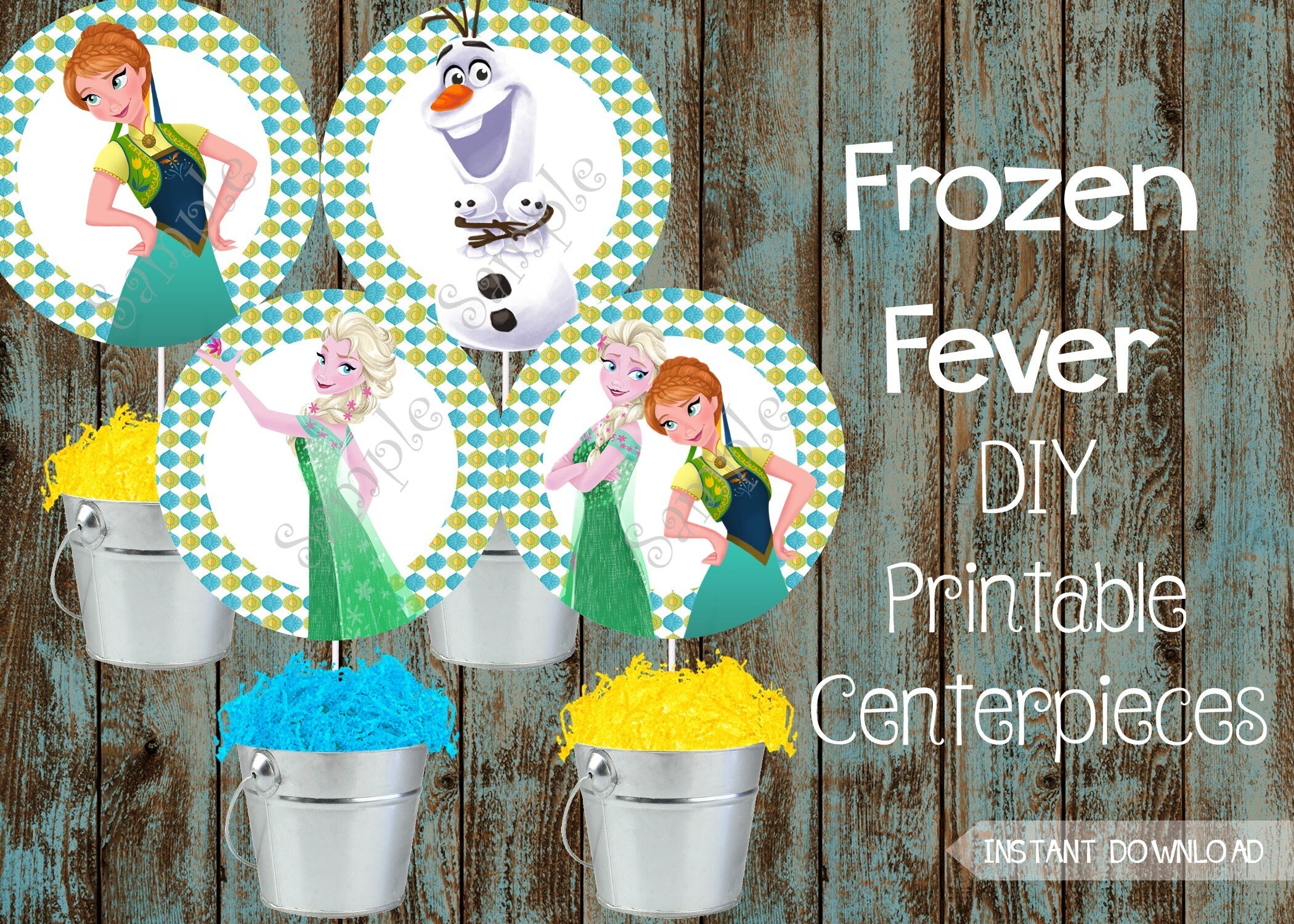 Frozen Fever Centerpieces Frozen Fever Cake Topper Frozen Etsy