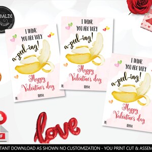 Druckbare Valentinstagskarten Banane Valentinstag Schule Lehrer Klassenzimmer Börse Kinderkarten Valentinstag Geschenkanhänger GL