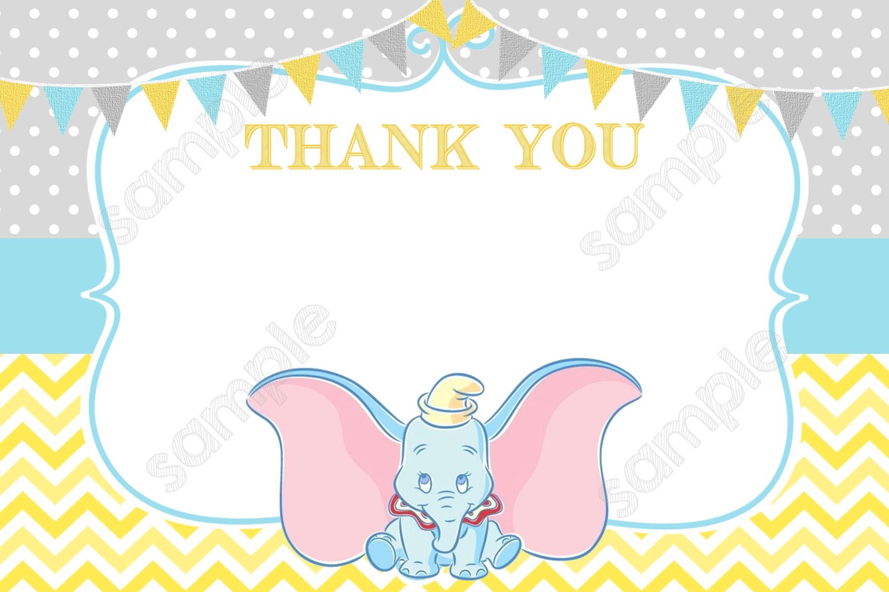 Dumbo Invitation Dinsey Dumbo Invitation Dumbo Printable | Etsy