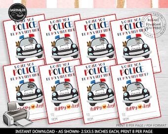Police Valentine's Day Card Police Valentine would You Police Be My ...