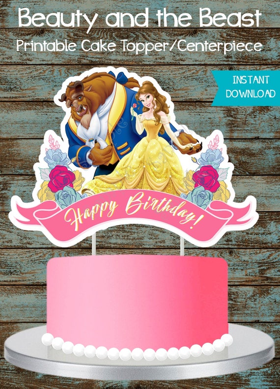 Beauty And Beast Cake Topper Belle Cake Topper Printable Etsy Beauty And Beast Cake Topper Belle Cake Topper Printable Etsy