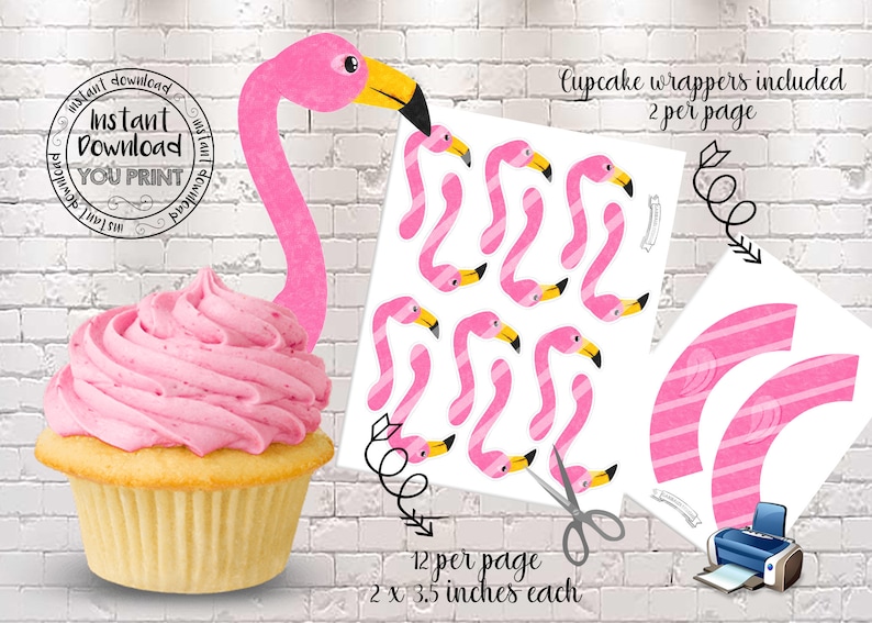 Printable Flamingo Cupcake Toppers Pink Flamingo Birthday - Etsy