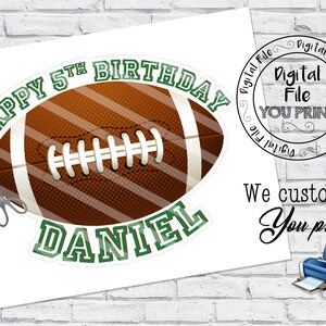 Printable Football Custom Cake Topper Football Centerpiece - Etsy