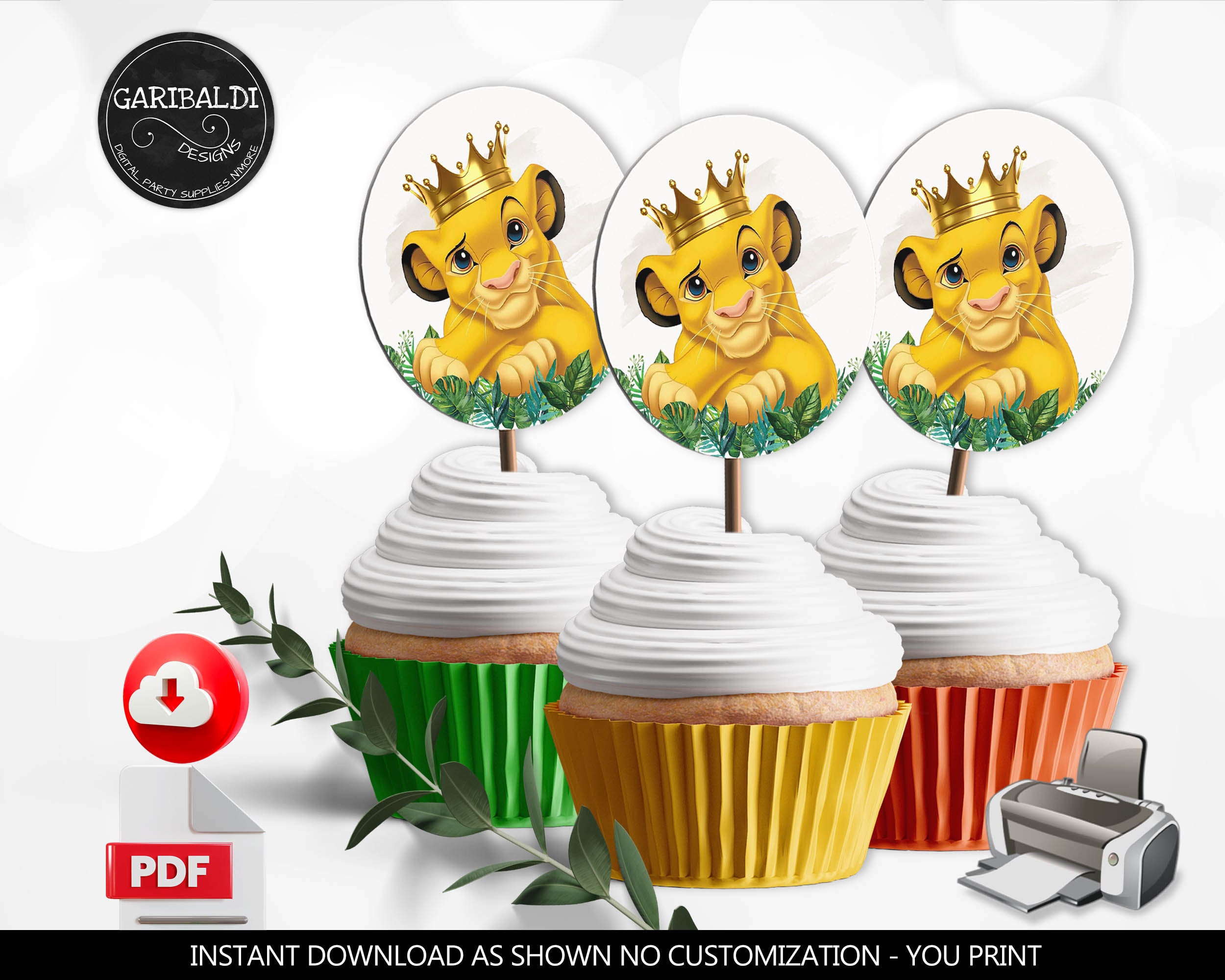 Baby Lion Cupcake Toppers Printable Lion King Baby Shower
