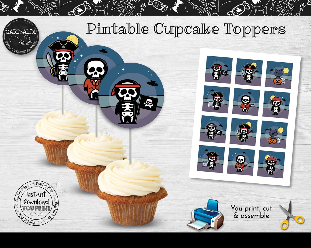 Printable Halloween Cupcake Toppers Instant Download Halloween - Etsy