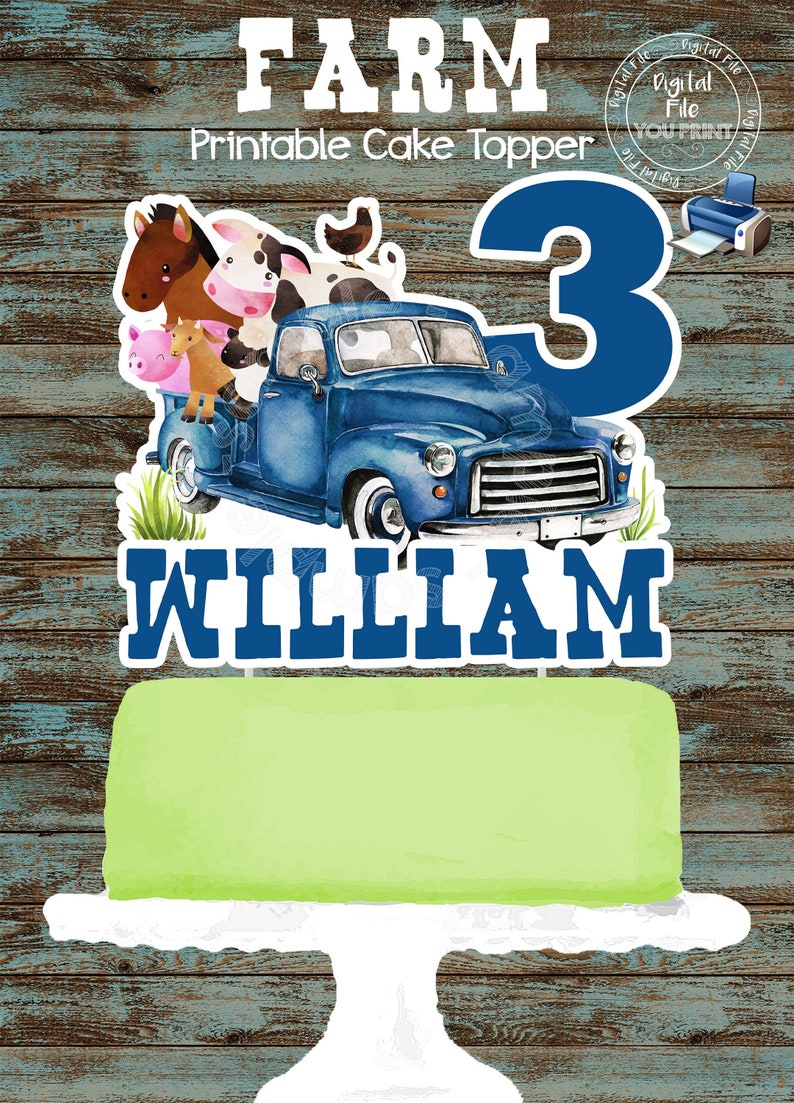 Blue Truck Birthday Party Supplies Blue Truck Party Decorations Blue Truck Cake Topper Blue Truck Birthday Party Blue Truck Cake Topper