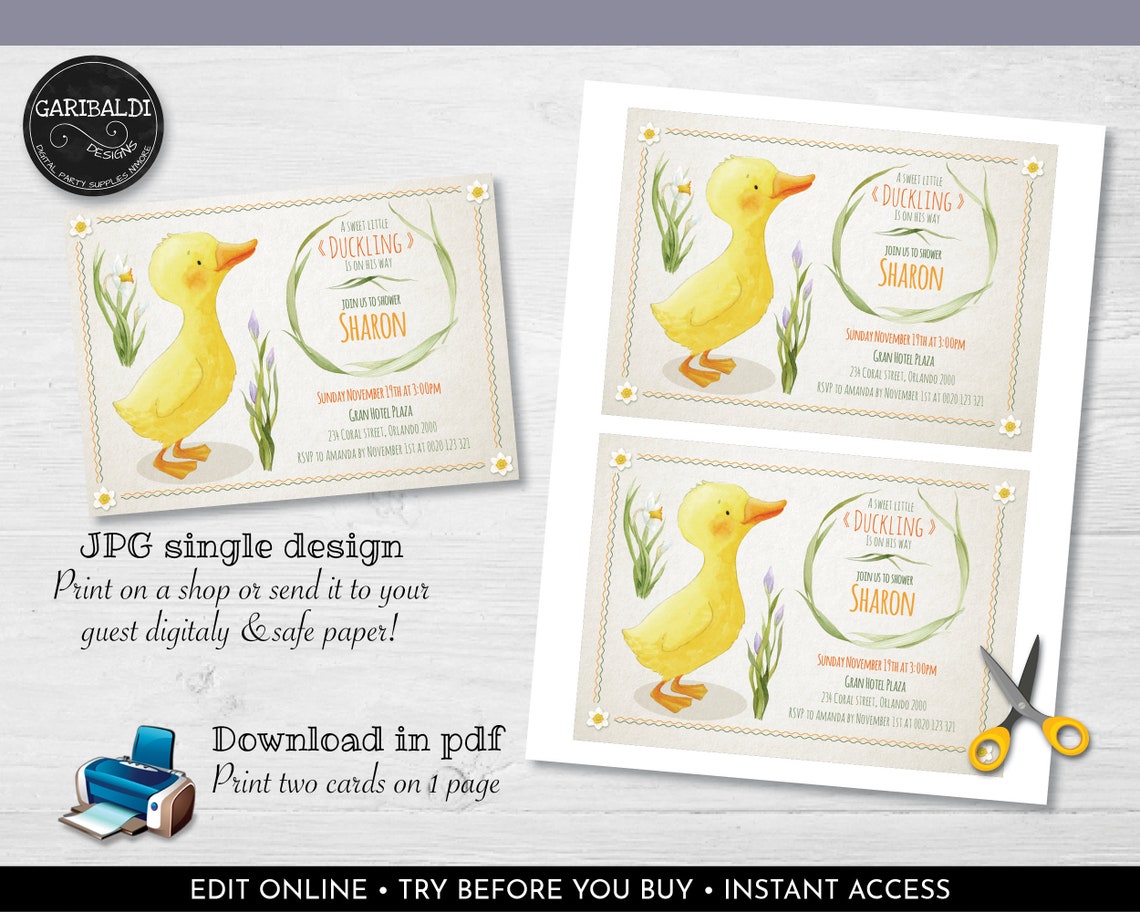 Stunning Baby Duck Invitations for Your Little One's Special Day